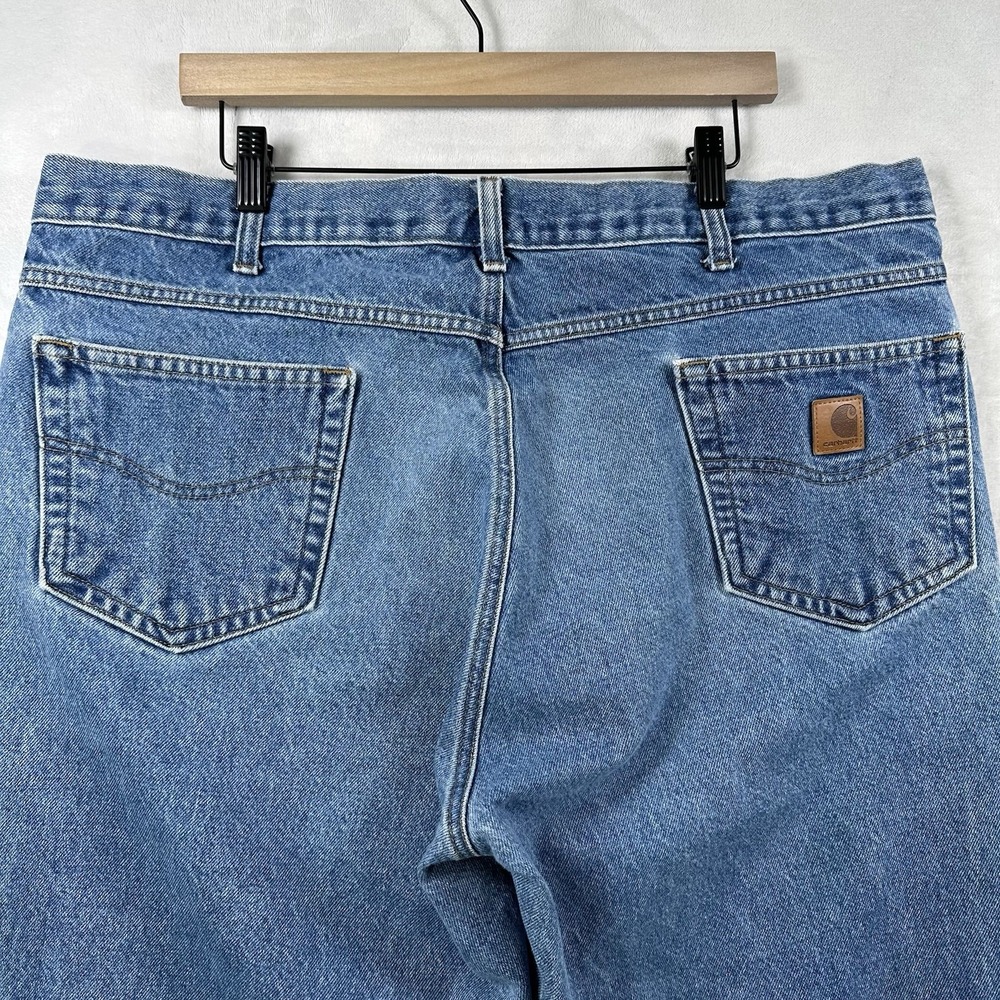 Carhartt Baggy Blue Denim Jeans Workwear Men's Size 42x32